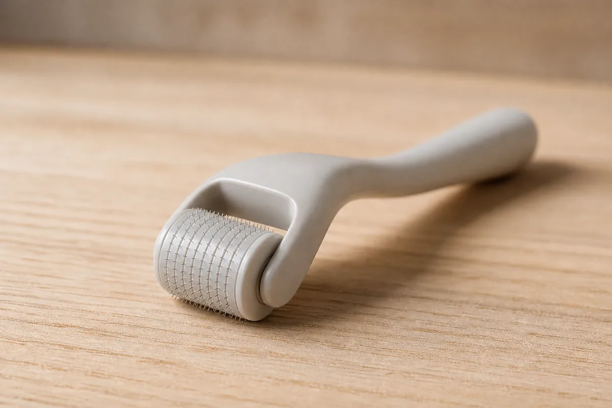 Rouleau de microneedling neutre pour stimuler la repousse des cheveux